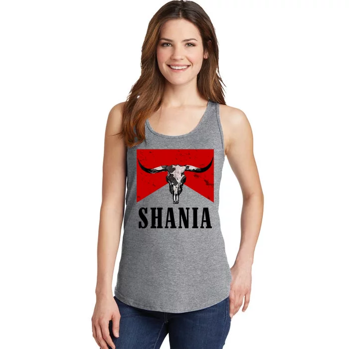 Shania Country Western Bull Ladies Essential Tank