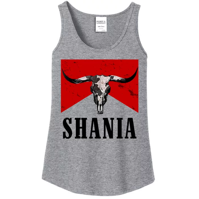 Shania Country Western Bull Ladies Essential Tank