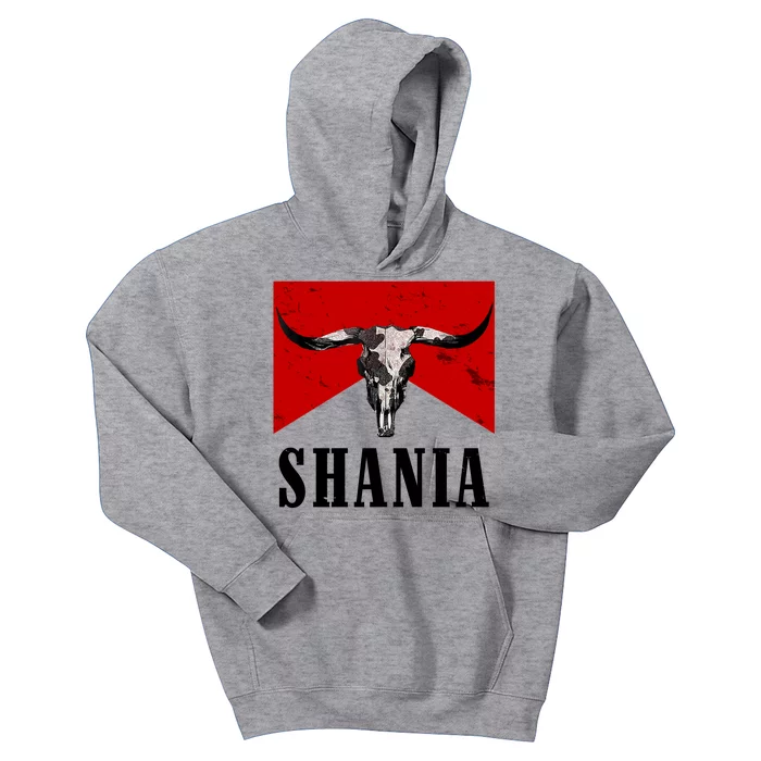 Shania Country Western Bull Kids Hoodie