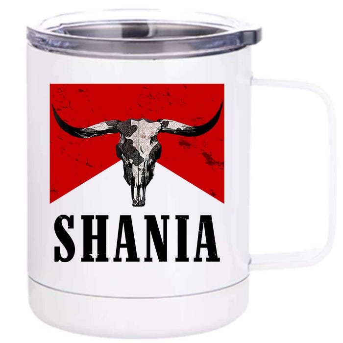 Shania Country Western Bull Front & Back 12oz Stainless Steel Tumbler Cup