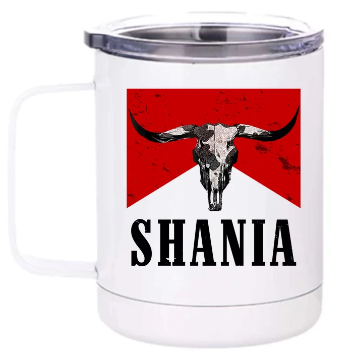 Shania Country Western Bull Front & Back 12oz Stainless Steel Tumbler Cup