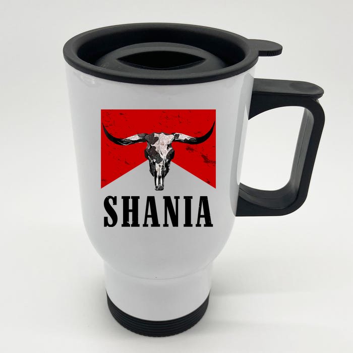 Shania Country Western Bull Front & Back Stainless Steel Travel Mug