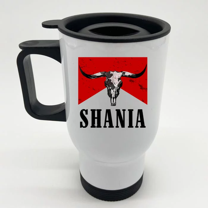 Shania Country Western Bull Front & Back Stainless Steel Travel Mug