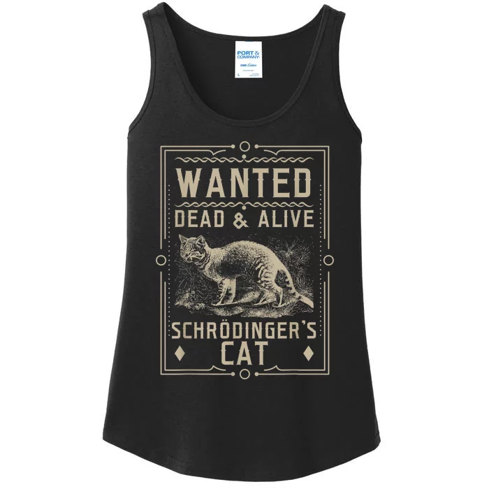 SchrodingerS Cat Wanted Dead & Alive Science & Math Ladies Essential Tank