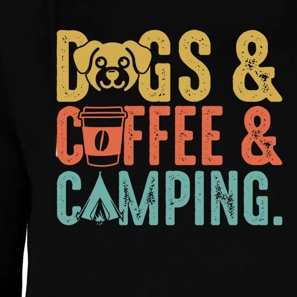 Summer Camping With Dogs And Coffee Womens Funnel Neck Pullover Hood