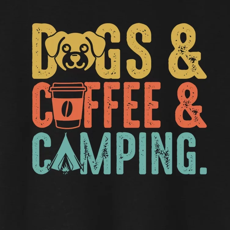 Summer Camping With Dogs And Coffee Women's Crop Top Tee