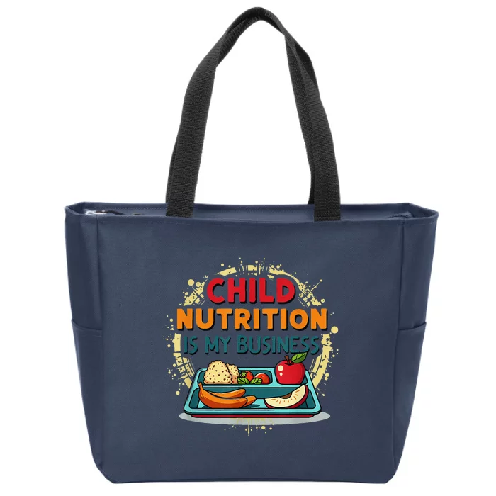 School Cafeteria Worker Lunch Lady Food Tray Child Nutrition Zip Tote Bag