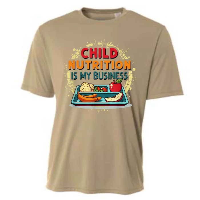 School Cafeteria Worker Lunch Lady Food Tray Child Nutrition Cooling Performance Crew T-Shirt