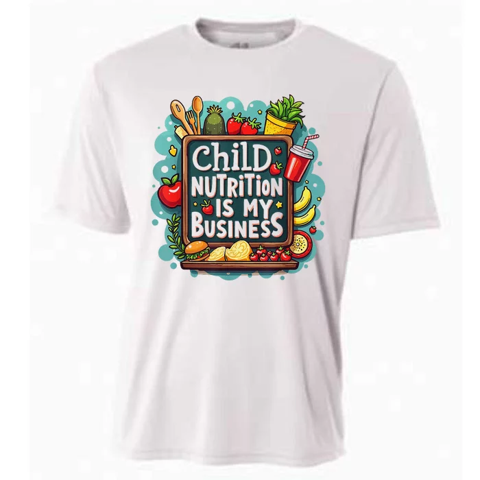 School Cafeteria Worker Lunch Lady Food Tray Child Nutrition Cooling Performance Crew T-Shirt