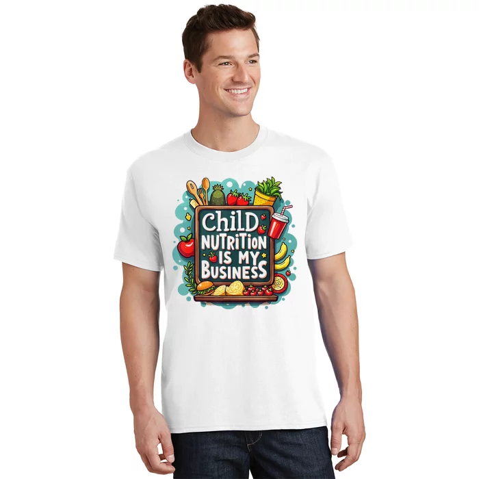 School Cafeteria Worker Lunch Lady Food Tray Child Nutrition T-Shirt