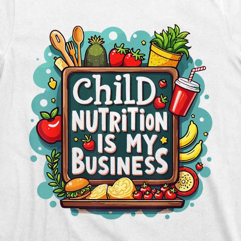 School Cafeteria Worker Lunch Lady Food Tray Child Nutrition T-Shirt