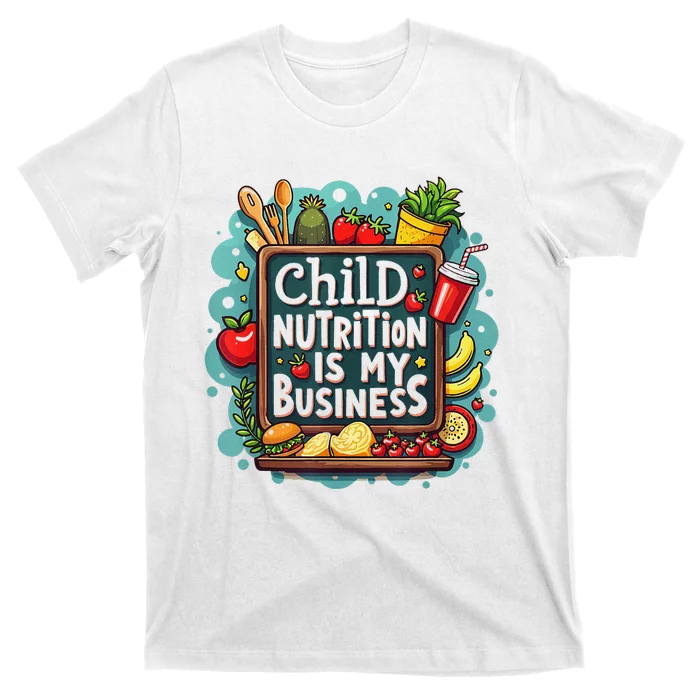 School Cafeteria Worker Lunch Lady Food Tray Child Nutrition T-Shirt