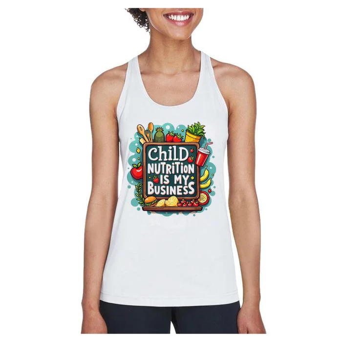 School Cafeteria Worker Lunch Lady Food Tray Child Nutrition Women's Racerback Tank