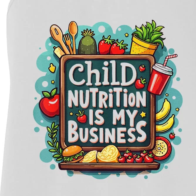 School Cafeteria Worker Lunch Lady Food Tray Child Nutrition Women's Racerback Tank