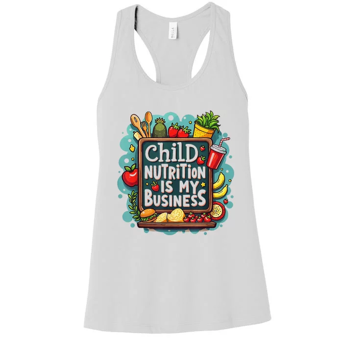 School Cafeteria Worker Lunch Lady Food Tray Child Nutrition Women's Racerback Tank