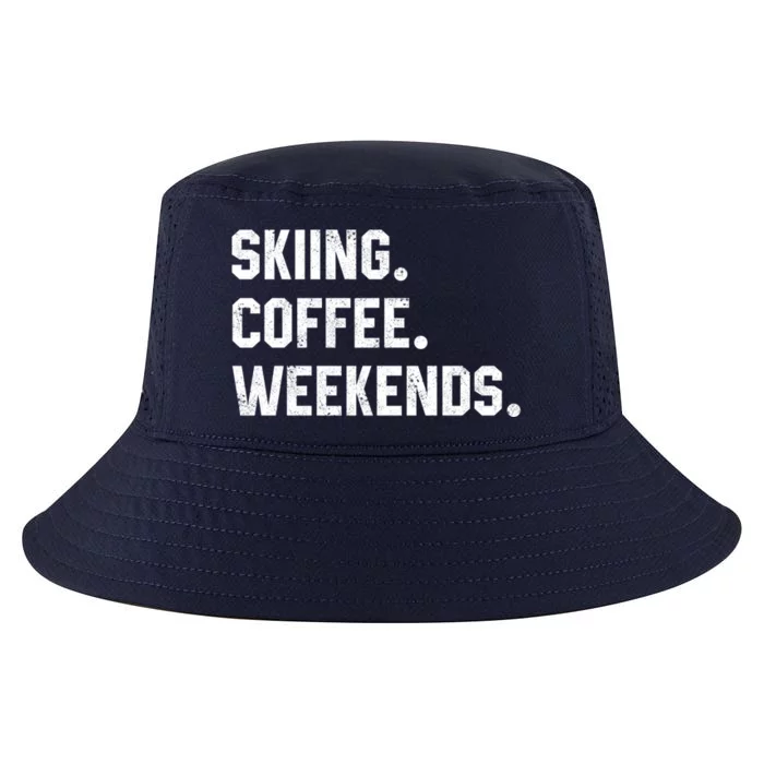 Skiing Coffee Weekends Funny Skiing Great Gift Ski Jumper Gift Cool Comfort Performance Bucket Hat