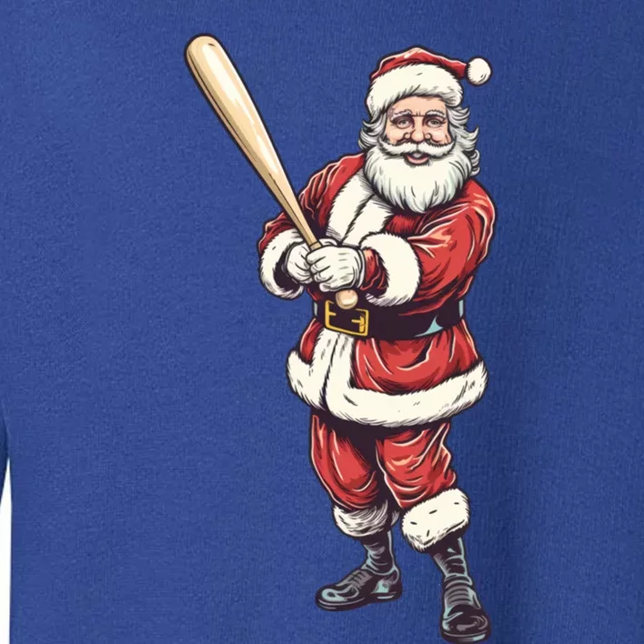 Santa Claus With Baseball Bat Christmas Baseball Players Meaningful Gift Toddler Sweatshirt