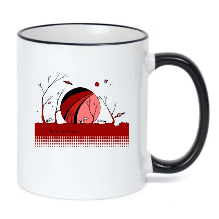 Space Cows With Stars And Planets (Color Options Available) Funny Gift Black Color Changing Mug