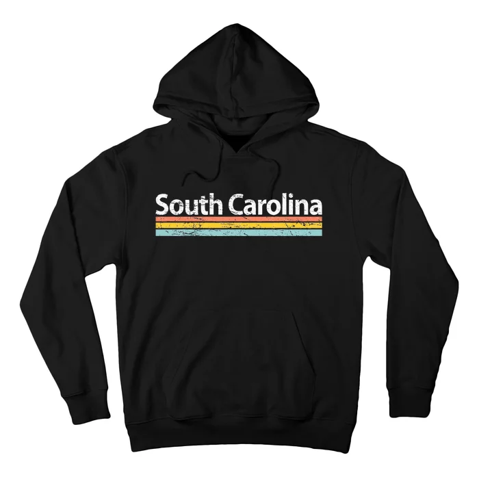 South Carolina Worn Design Style Retro Stripes Classic Hoodie