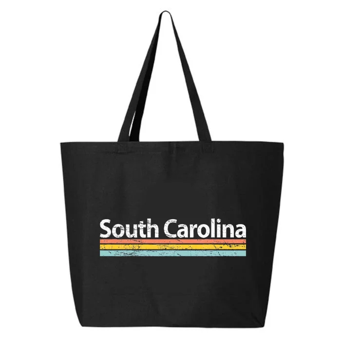 South Carolina Worn Design Style Retro Stripes Classic 25L Jumbo Tote