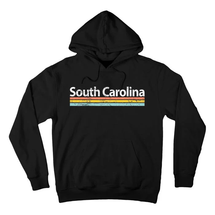 South Carolina Worn Design Style Retro Stripes Classic Tall Hoodie