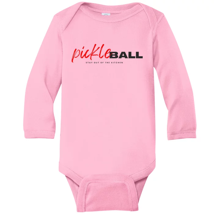 Stay Cool with this Pickleball Design Baby Long Sleeve Bodysuit