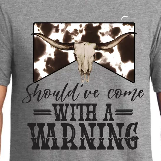 Shouldve Come With A Warning Cow Skull Wild West Pajama Set