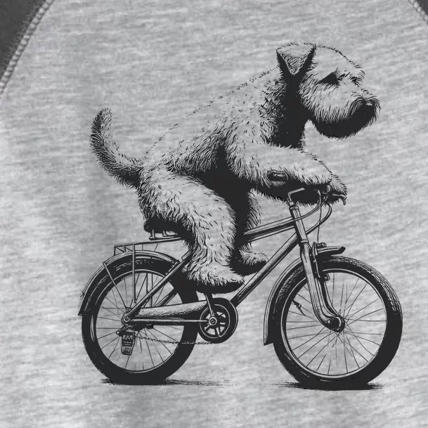 Soft Coated Wheaten Terrier Dog Riding A Bike Cycling Toddler Fine Jersey T-Shirt