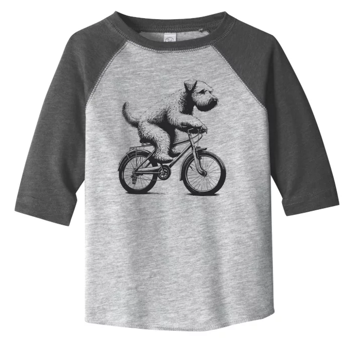 Soft Coated Wheaten Terrier Dog Riding A Bike Cycling Toddler Fine Jersey T-Shirt