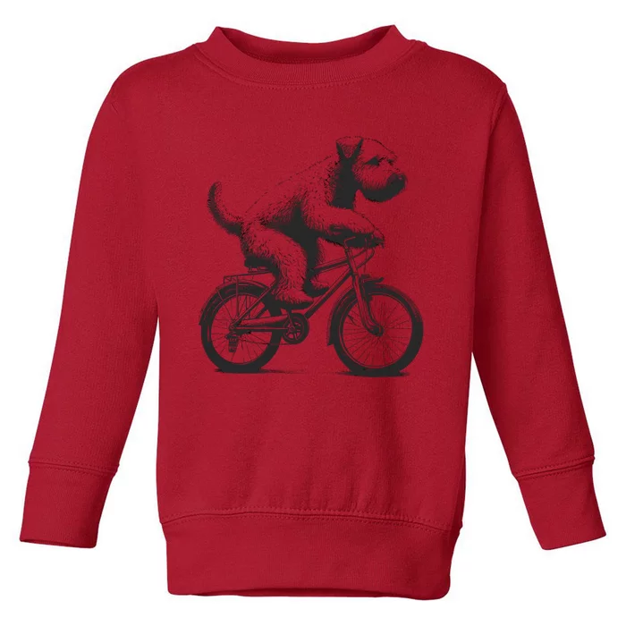 Soft Coated Wheaten Terrier Dog Riding A Bike Cycling Toddler Sweatshirt