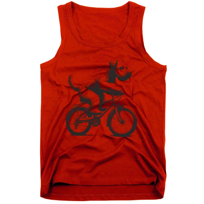 Soft Coated Wheaten Terrier Dog Riding A Bike Cycling Tank Top