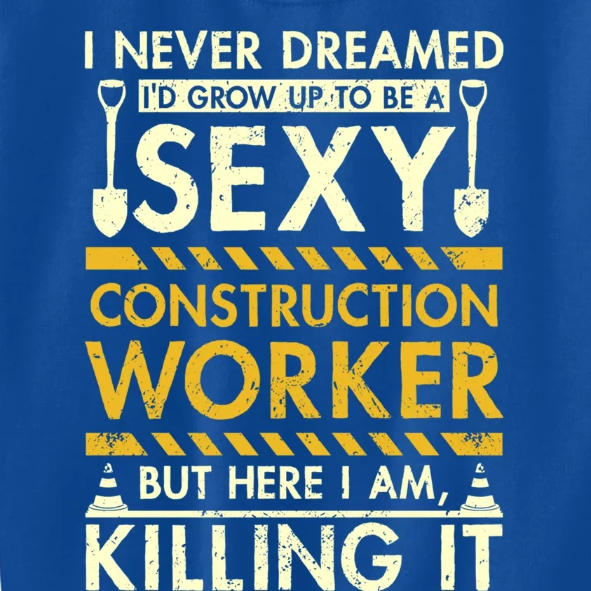 Sexy Construction Worker Gift Kids Sweatshirt