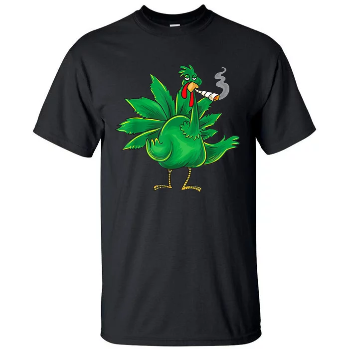 Smoking Cannabis Weed Turkey Funny Cannabis Hot Trending Tall T-Shirt