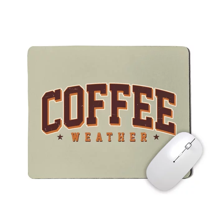 Sporty Coffee Weather Coffee Lover Fall Autumn Fan Mousepad