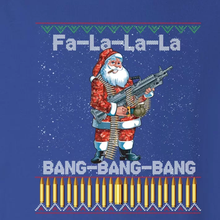 Santa Claus With A Big Gun Singing Christmas Song Funny Ugly Funny Gift Toddler Long Sleeve Shirt