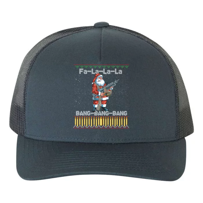 Santa Claus With A Big Gun Singing Christmas Song Funny Ugly Funny Gift Yupoong Adult 5-Panel Trucker Hat