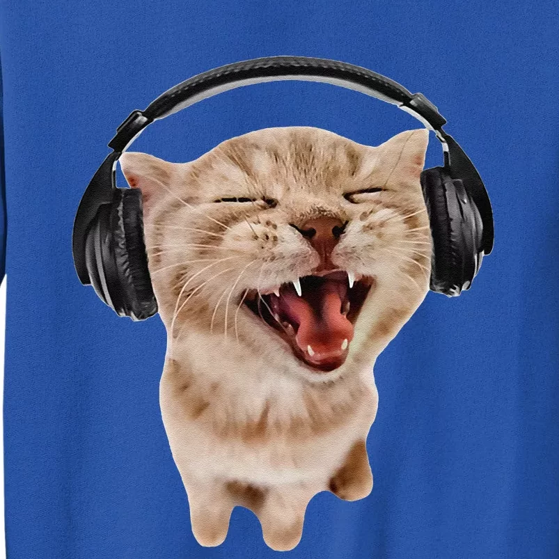 Silly Cat With Headphones Sweatshirt