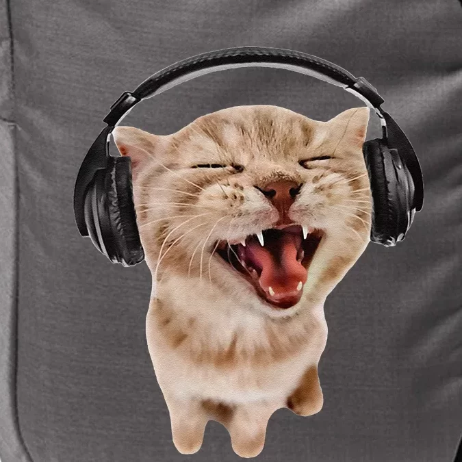 Silly Cat With Headphones Impact Tech Backpack