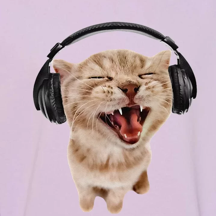 Silly Cat With Headphones Garment-Dyed Sweatshirt