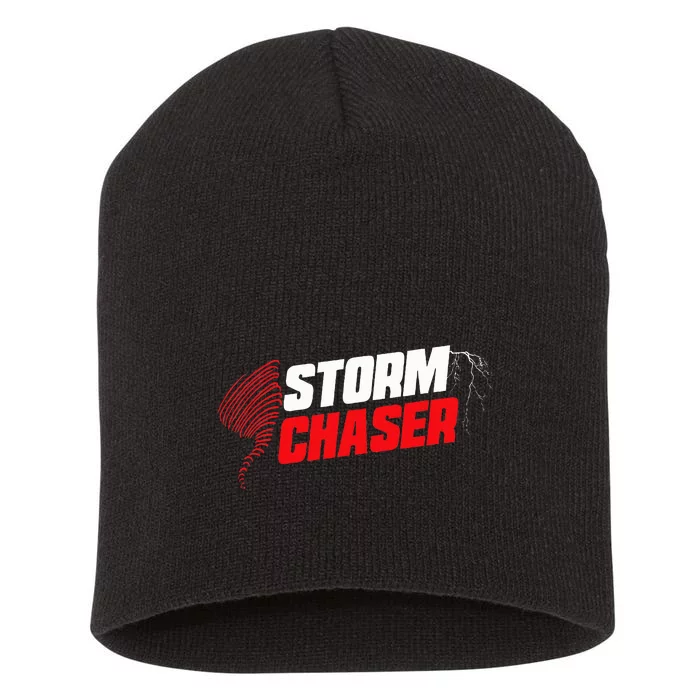 Storm Chaser Weather Tornado Short Acrylic Beanie