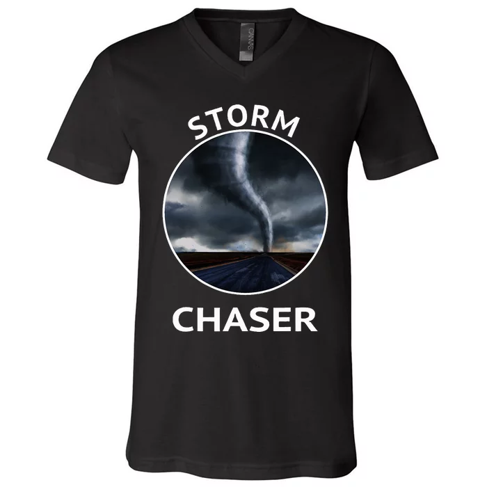 Storm Chaser Weather Tornado Hurricane Apparel V-Neck T-Shirt