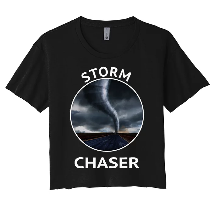 Storm Chaser Weather Tornado Hurricane Apparel Women's Crop Top Tee