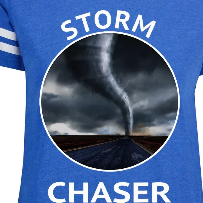 Storm Chaser Weather Tornado Hurricane Apparel Enza Ladies Jersey Football T-Shirt