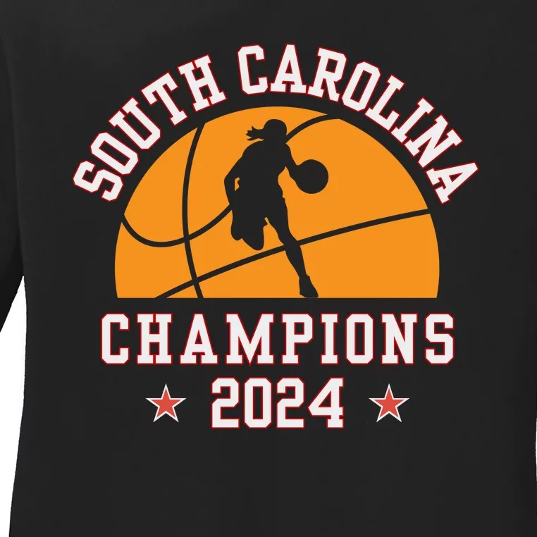 South Carolina Women Basketball Champion 2024 Ladies Long Sleeve Shirt