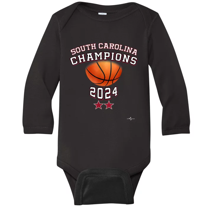 South Carolina Women Basketball Champion 2024 Baby Long Sleeve Bodysuit