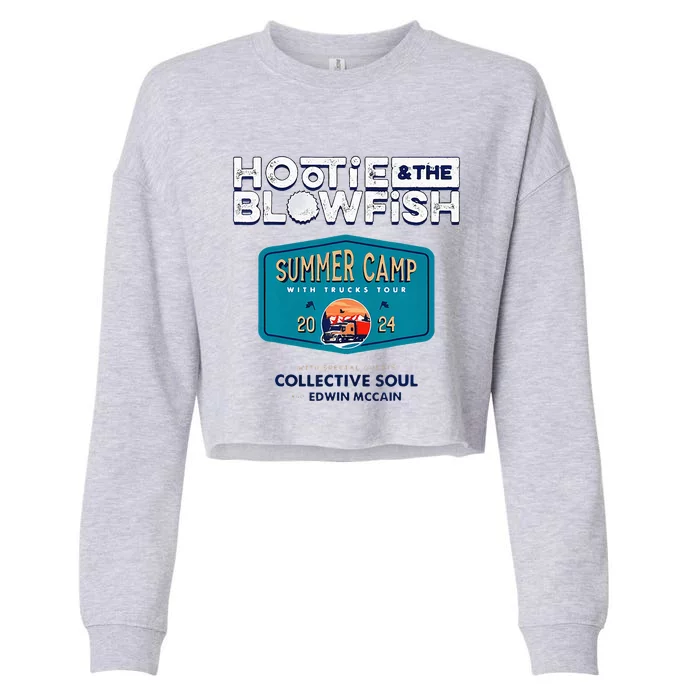 Summer Camp With Trucks Cropped Pullover Crew