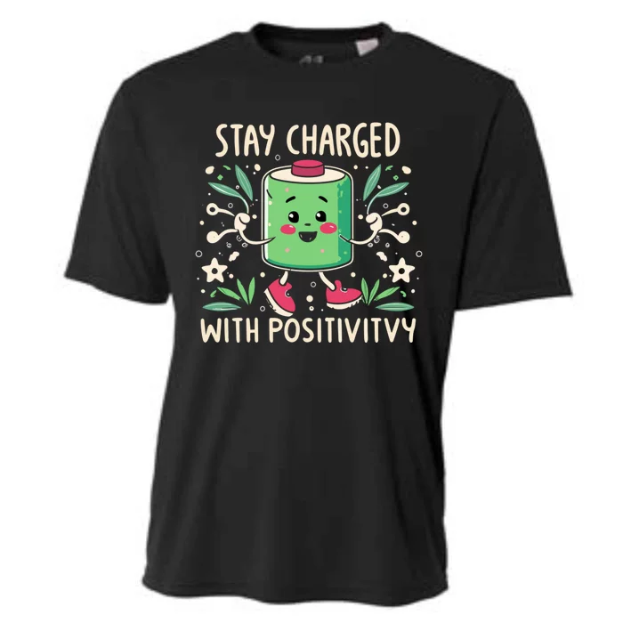 Stay Charged With Positivity Cooling Performance Crew T-Shirt