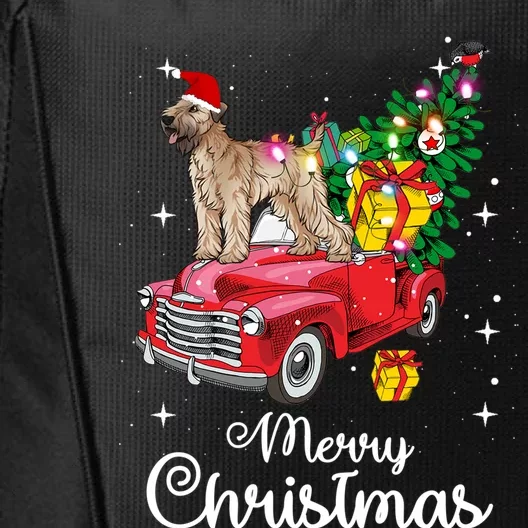 Soft Coated Wheaten Terrier Ride Red Truck Christmas Funny Gift City Backpack