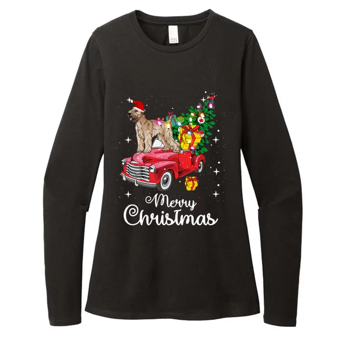 Soft Coated Wheaten Terrier Ride Red Truck Christmas Funny Gift Womens CVC Long Sleeve Shirt