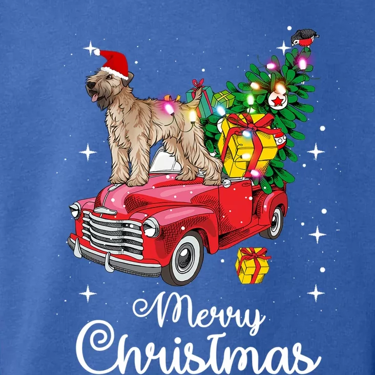 Soft Coated Wheaten Terrier Ride Red Truck Christmas Funny Gift Toddler Hoodie